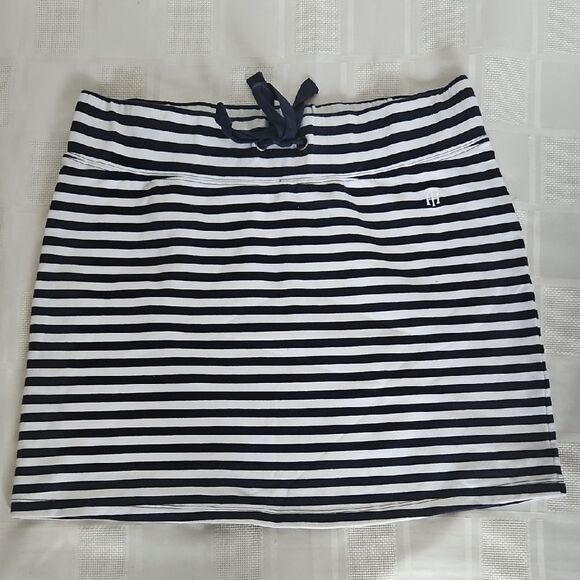 Tommy Hilfiger Navy Blue and White Mini Swim Cover Up Skirt - Picture 1 of 16